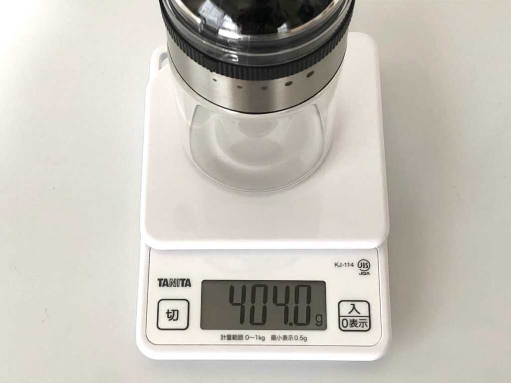 コーヒーミルの重さの画像