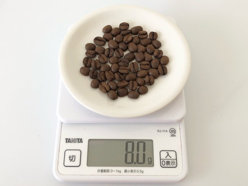 コーヒー豆60粒の重さの画像