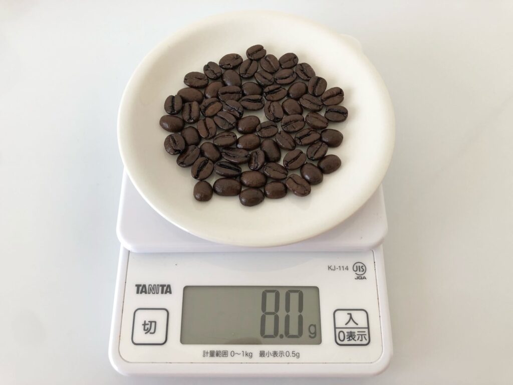 コーヒー豆60粒の重さの画像