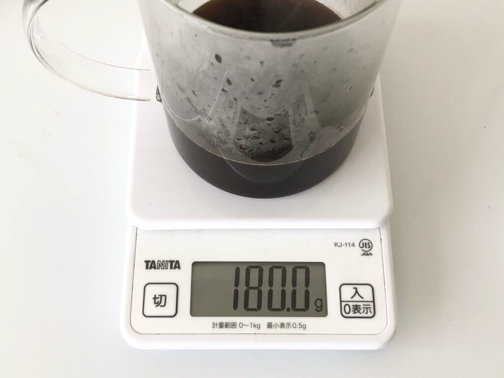 抽出したコーヒーの重さの画像